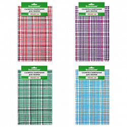 Салфетка вафельная универсальная, ХЛОПОК, 40х64 см, мелкая клетка, ассорти, BOOMHOUSE (БУМХАУС), 700885