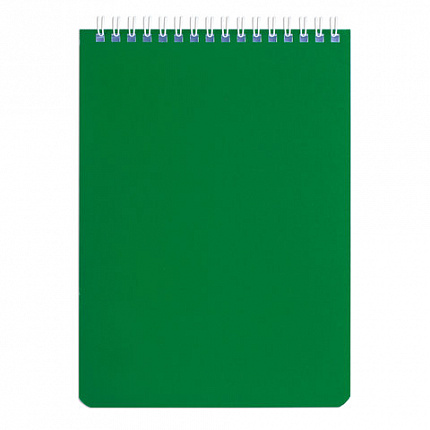 Блокнот А5 146х205 мм, 60 л., гребень, перфорация на отрыв, лакированный, BRAUBERG, Зеленый, 111272