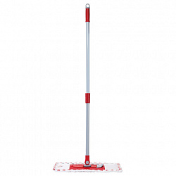 Швабра КОМПЛЕКТ черенок 75-130 см + флаундер 40 см + МОП микрофибра/абразив (ТИП К), PERKLIN (ПЕРКЛИН), 700980