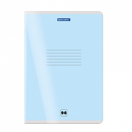Тетрадь пластиковая обложка (прозрачная) А4 96 листов, скоба, клетка, BRAUBERG "Smart Cover", АССОРТИ (микс в спайке), 405042
