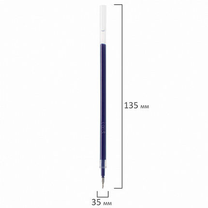 Стержни гелевые STAFF, 135 мм, НАБОР 10 шт. + 2 шт. в ПОДАРОК, СИНИЕ, игольчатый узел 0,5 мм, линия письма 0,35 мм, 170412