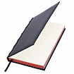 Ежедневник недатированный А5 138х213 мм BRAUBERG FLAME под кожу, 160 л., черный, красный срез, 123844