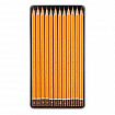 Карандаши чернографитные KOH-I-NOOR, НАБОР 12 шт., "Art" 6B-6H, без резинки, металлическая коробка, 1582012001PL
