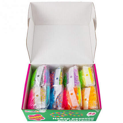 Набор резинок для плетения украшений 15 000 шт., 48 цветов, BAMBOX (БАМБОКС), 665974