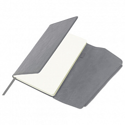 Ежедневник датированный 2026, А5, 145х213 мм, BRAUBERG "Jacket", под кожу, клапан, держатель, серый, 117403