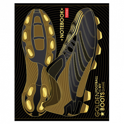 Тетрадь А5 48 л,. HATBER скоба, клетка, матовая ламинация, 3D-фольга, "Для мальчиков" (микс), 087357, 48Т5лофВ1