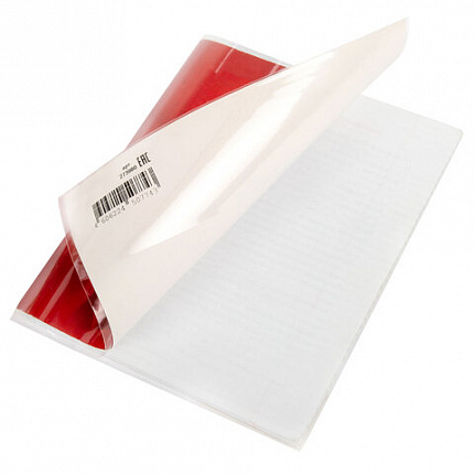 Обложка со штрихкодом ПП для тетрадей и дневников, 60 мкм, 210х350 мм, прозрачная, ПИФАГОР, 273980