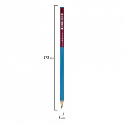 Карандаш чернографитный BRAUBERG "MIX", 1 шт., HB, корпус ассорти, 181761