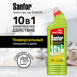 Чистящее средство 1,5 л, SANFOR Universal "Лимонная свежесть", гель, 24503