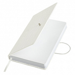 Ежедневник недатированный А5 138х213 мм, BRAUBERG "Braided", под кожу, гвоздик 160 л., белый, 116600