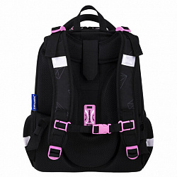 Ранец BRAUBERG LUMINOUS, 2 отделения, с брелоком, "Бриллианты", СВЕТЯЩИЙСЯ РИСУНОК, 38х29х16 см, 272070