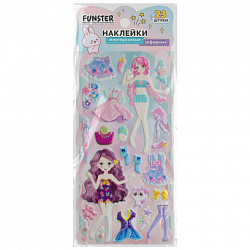 Наклейки зефирные "Переодевашки", 19,5х9,5 см, ассорти 4 вида, FUNSTER (ФАНСТЕР), 666103