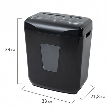 Уничтожитель (шредер) BRAUBERG 818M, 5 уровень секретности, фрагменты 3х10 мм, 8 листов, корзина 18 литров, 532153