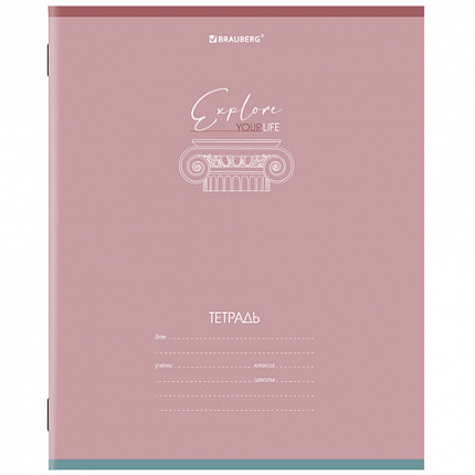 Тетрадь 24 л. BRAUBERG клетка, обложка картон, "PASTEL", 106486
