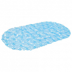 Коврик для ванны противоскользящий 64х36 см "Ручей", овальный, голубой, ПВХ, присоски, PRIMILA (ПРИМИЛА), 700390