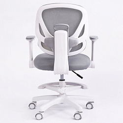 Кресло детское с подставкой для ног BRABIX KIDS "MG-220", сетка/ткань TW, серое, 533315