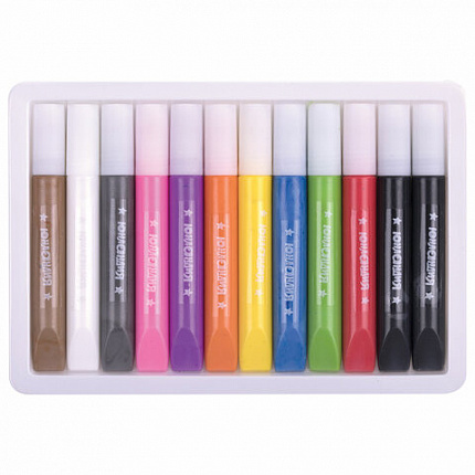 Краски витражные ЮНЛАНДИЯ, 10 цветов + 2 черных контура, 12 туб по 10,5 мл, книга шаблонов, 191759