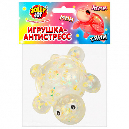 Игрушка-антистресс "ПРОЗРАЧНАЯ ЧЕРЕПАШКА", 8 см, ассорти 4 цвета, дисплей, JOLLY JOT (ДЖОЛЛИ ДЖОТ), 665796