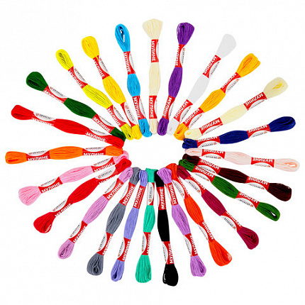 Нитки для вышивания (мулине), набор 25 цветов, 10 м, полиэфир, DEVELIA (Девелиа), 665430