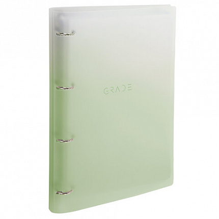 Тетрадь на кольцах БОЛЬШАЯ 305х230мм А4, 120л, пластик, с разделителями, BRAUBERG, Зеленый, 404625