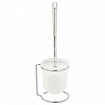 Ершик для унитаза с подставкой, маталл + пластик, хромированный, LAIMA, 607426