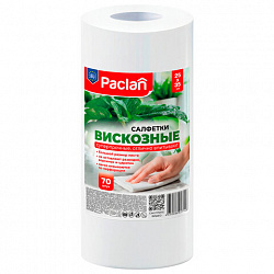 Салфетки универсальные в рулоне 70 шт., 25х35 см, вискоза, 40 г/м2, PACLAN "Practi Comfort", 410341