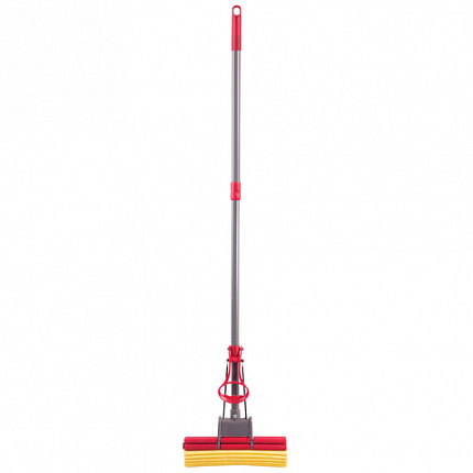 Швабра самоотжимная, роликовый двойной отжим, насадка PVA 27 см, телескопический черенок 125 см, LAIMA, 603597