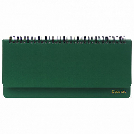 Планинг настольный недатированный (305x140 мм) BRAUBERG "Select", балакрон, 60 л., зеленый, 111695