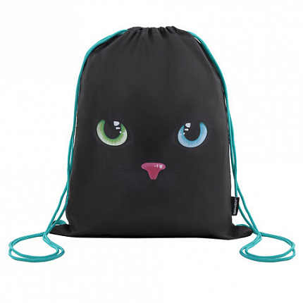 Школьный набор BRAUBERG: папка А4, мешок для обуви 42х33 см, пенал-косметичка 20х10 см, "Black cat", 271434