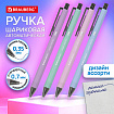 Ручка шариковая автоматическая BRAUBERG "VIVID PASTEL", корпус soft-touch, СИНЯЯ, пишущий узел 0,7 мм, линия письма 0,35 мм, 144404