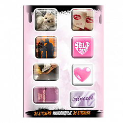 Наклейки объемные эпоксидные на телефон, 6-8 шт. на листе, "МОДНЫЕ ДИЗАЙНЫ", АССОРТИ, NALEPKING