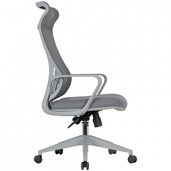 Кресло офисное CHAIRMAN CH 577, эргономичная спинка, серый пластик, сетка/ткань, серое, 7146057