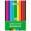 Цветная бумага А4 мелованная, 10 листов, 10 цветов, в папке, HATBER, 194х280 мм, "Creative Set", 095297, 10Бц4м_05930