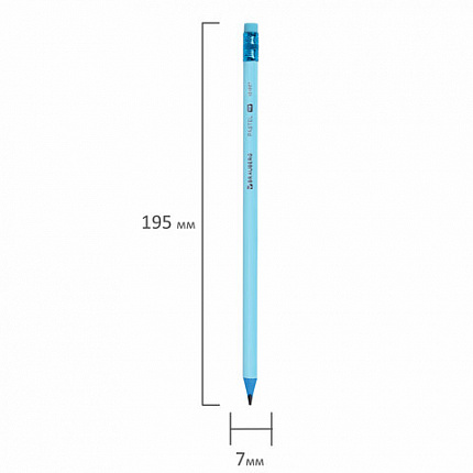 Набор карандашей чернографитных с ластиком BRAUBERG "PASTEL" 12 шт., HB, 181997