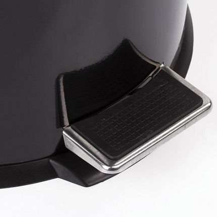 Ведро мусорное с педалью 20 литров "Classic", ЧЕРНОЕ ГЛЯНЦЕВОЕ, металлическое, со съемным внутренним ведром, LAIMA, 604945