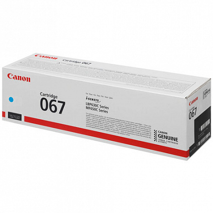 Картридж лазерный CANON (067C) i-SENSYS LBP631Cw/MF655Cdw и другие, голубой, ресурс 1250 стр., ОРИГИНАЛЬНЫЙ, 5101C002