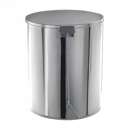 Ведро мусорное с педалью 15 литров, УСИЛЕННОЕ, хром, нержавеющая сталь, ТИТАН