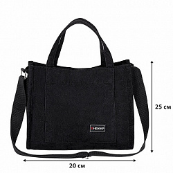 Сумка шоппер HEIKKI MINI (ХЕЙКИ), вельвет, черный, 25х20 см, 272439