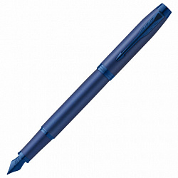 Ручка перьевая PARKER "IM Professionals Monochrome Blue", синий металлик, нержавеющая сталь, синяя, 2172964