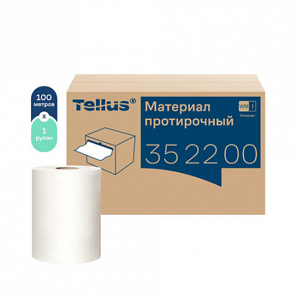 Протирочный нетканый материал Tellus/TORK Advanced, 266 листов в рулоне, 39,5х27,6 см, белый, 352200