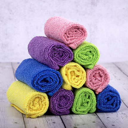 Салфетки из МИКРОФИБРЫ 30х30 см MULTI COLOUR, big pack, КОМПЛЕКТ 10 шт., 180 г/м2, LAIMA HOME, 607794