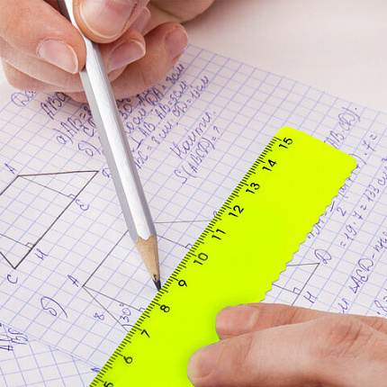 Линейка пластиковая 15 см, ПИФАГОР, неоновая, ассорти, с волнистым краем, 210614