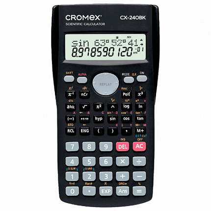 Калькулятор инженерный CROMEX СX-240BK (155х80 мм), 240 функций, 10+2 разрядов, черный, 273832