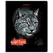 Тетрадь А5, 48 л., BRAUBERG, скоба, клетка, выборочный лак, "Wild eyes" (микс в спайке), 404343