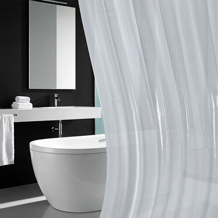 Шторка для ванной EVA, 180х200 см, кольца в комплекте, СЕРЫЕ ЛИНИИ, PRIMILA (ПРИМИЛА), 700107