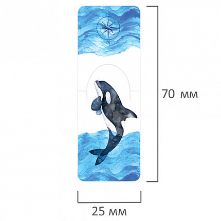 Закладки для книг МАГНИТНЫЕ c высечкой, "MARINE LIFE", набор 6 шт., 35х25 мм, BRAUBERG, 113163