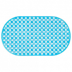 Коврик для ванны противоскользящий 69х39 см, "Ротанг", овальный, голубой, ПВХ, PRIMILA (ПРИМИЛА), 700384