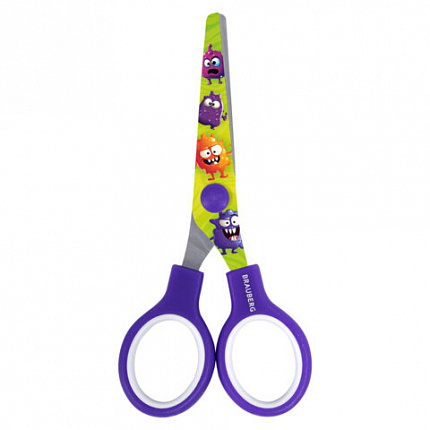 Ножницы 130 мм сиреневые, с цветной печатью "Милые монстры", BRAUBERG CUTE MONSTERS, 238958