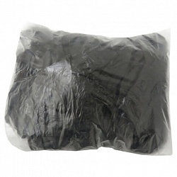 Бахилы, КОМПЛЕКТ 100 шт. (50 пар), ЭКСТРА, 39х14 см, двойная резинка, 30 мкм, 3,6 г, черные, ELEGREEN, ПНД-15/2р-Ч