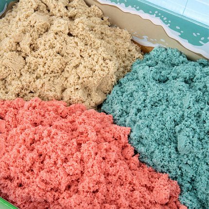 Песок для лепки кинетический, 3 цвета, 3 кг, коробка-песочница, BRAUBERG KIDS, 666009